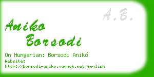 aniko borsodi business card